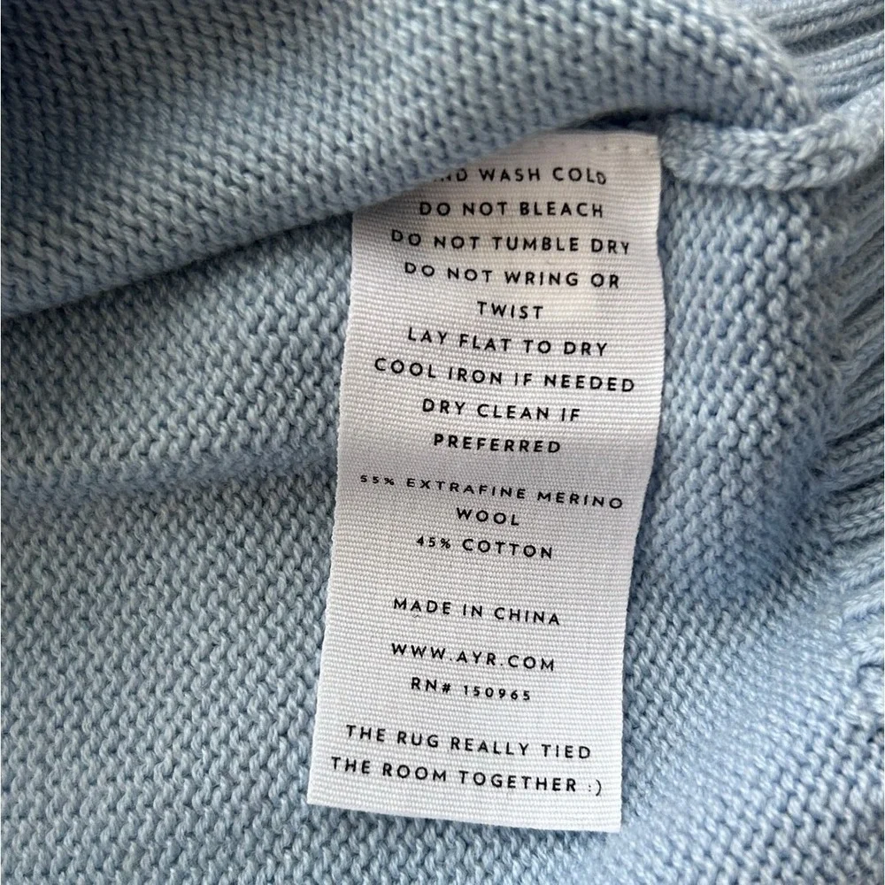 AYR Men's Colorblock Crewneck Sweater Blue Brown Cotton Pullover Size L NWOT